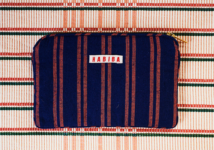 HABIBA BOLSTER STRIPE MINI CLUTCH Mini clutch INDIGO