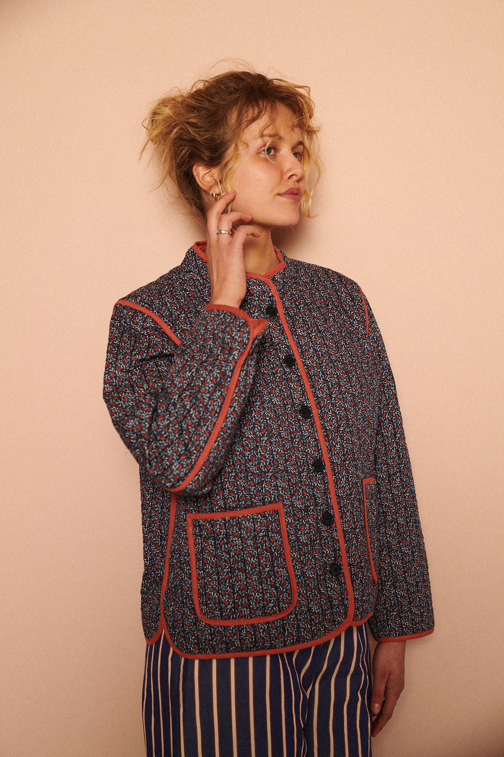 HABIBA CAMPANULA QUILTED CHINA JACKET Jacket INDIGO