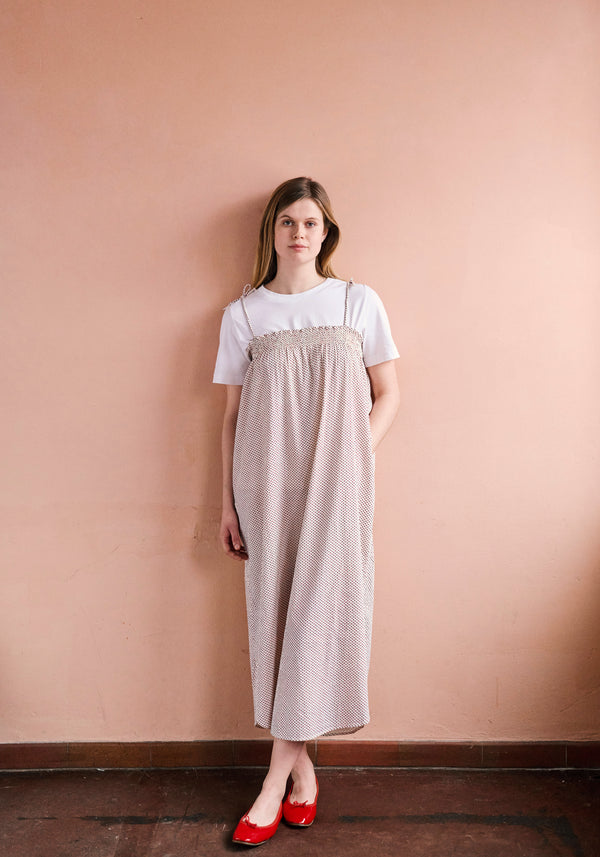 HABIBA DOTTY SEERSUCKER STRAP DRESS Dress IVORY