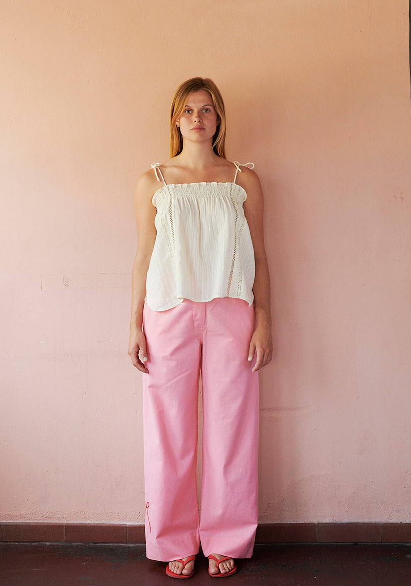 HABIBA POLLY EMBROIDERY PANTS RELAXED Pants FLAMINGO