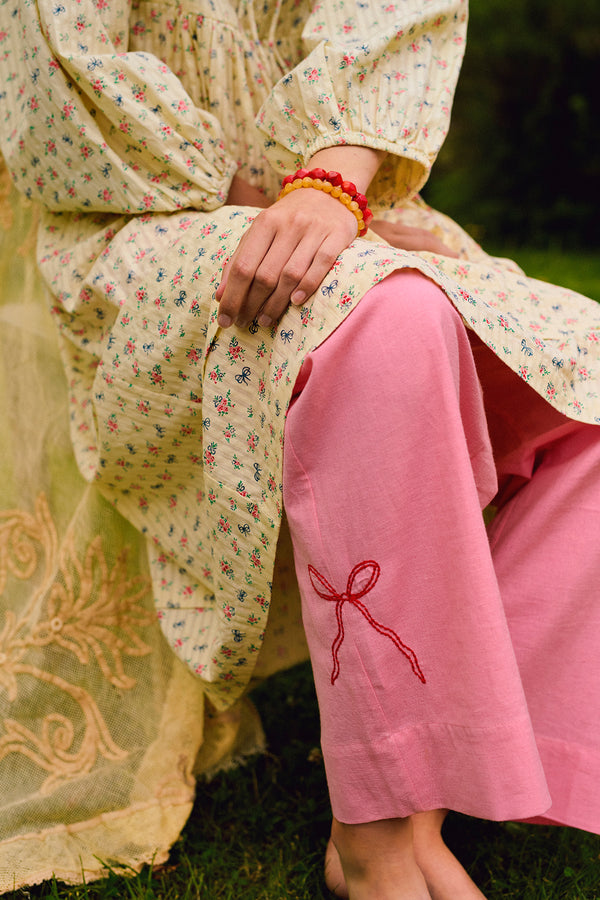 HABIBA POLLY EMBROIDERY PANTS RELAXED Pants FLAMINGO