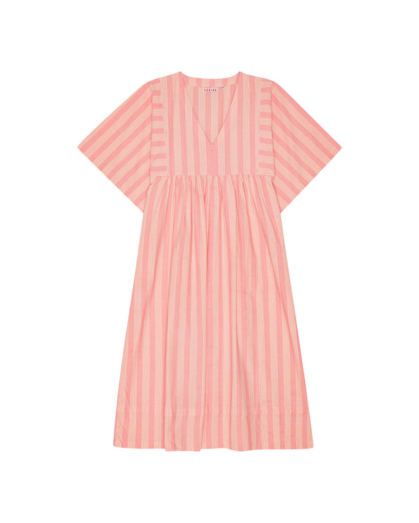 HABIBA STOCKHOLM STRIPE DRESS 3/4 SLEEVE Dress FLAMINGO